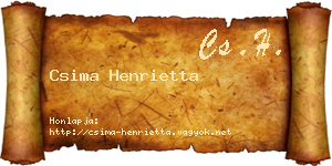 Csima Henrietta névjegykártya